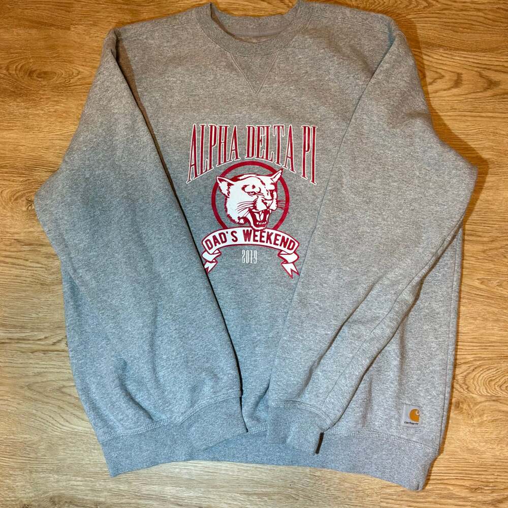Carhartt Alpha Delta Pi Crewneck Sweatshirt Greek Dad’s Weekend 2019 Size L